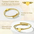 thumbnail image 5 of KeyStyle Heart Bracelets Bangle Bracelet for Women, Adjustable Gold Plated Bracelets Mother's Day Jewelry Gift for Mom, 5 of 10