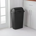 Sterilite 13 Gal. Roll Top Wastebasket Plastic, Black