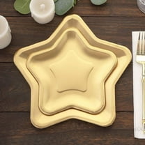 Efavormart 25 Pack Matte Gold Star Shaped Paper Dinner Plates, 7" Eco Friendly Party Plates - 300GSM