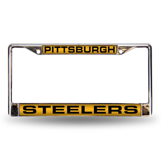 Pittsburgh NFL Steelers Chrome Metal Laser Cut License Plate Frame
