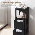 thumbnail image 6 of Small Bathroom Floor Cabinet with 2 Removable Drawers, Slim Storage Organizer Rack Stand for Bathroom, Kitchen, Corner, Small Space, Black, 6 of 6