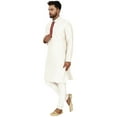thumbnail image 3 of SKAVIJ Men's Kurta Pajama and Scarf 3-Piece Set Wedding Party Dress Off-White XL, 3 of 6