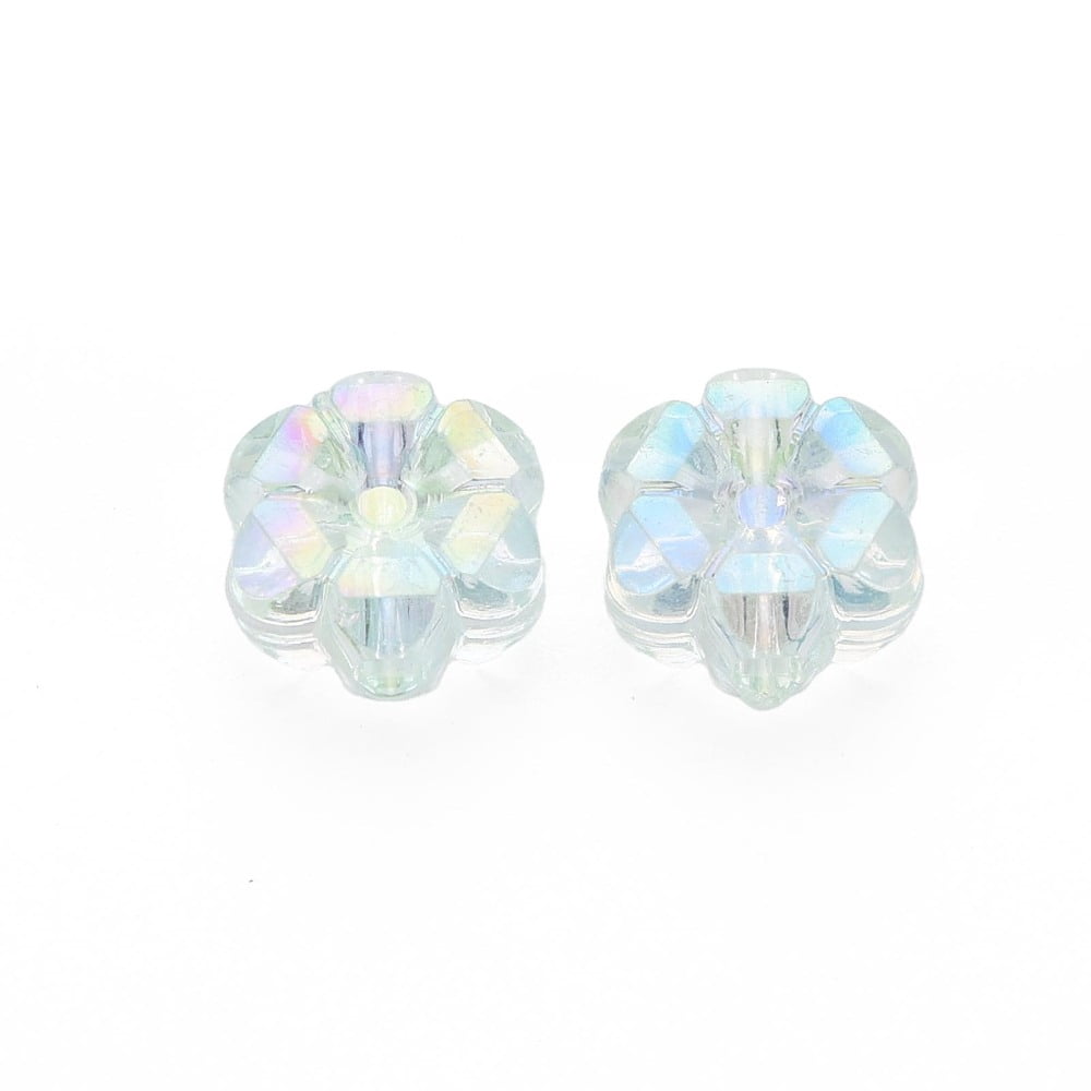 500gs Transparent Acrylic Beads AB color Flower Honeydew 10x5mm Hole: 1.8mm about 1650pcs/500g