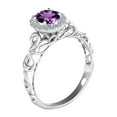 thumbnail image 3 of AoneJewelry 1.35 Carat 10K Amethyst Diamond Ring In Solid Rose, White & Yellow Gold, 3 of 4