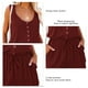 thumbnail image 5 of Verano sin mangas romper mujeres casual Scoop Masajeadores de cuello botón Abrigos plumas cintura tie Tank Top jumpsuit con bolsillo, 5 of 6
