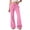 Pink #4, variant on WULMLEO Womens Drawstring Flare Sweatpants High Waist Relaxed Fit Bell Bottom Trousers Wine M