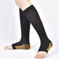 thumbnail image 3 of 3Pairs Open Toe Toeless Compression Socks(15-20mmHg) for Men and Women Support Stocking(Mix color, S/M), 3 of 5