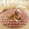 thumbnail image 5 of Lanola Deluxe Plush Dog Crate Beds, Washable Soft Shaggy Round Cat Sleeping Mat Pad, Kitten Supplies for Indoor Pets, Anti-Slip Area Rugs for Living Room Bedroom(Gray,15in), 5 of 7