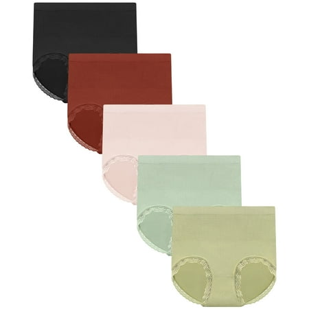 

Eleplus Women High Waisted Seamless Ribbed Panties Underwear Briefs Pack（Small-Medium Mixcolor2