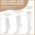 thumbnail image 3 of 4 Pairs Women Slouch Socks Soft Knee High Scrunch Slouchy Socks Knit Tube Extra Long Socks for Women, 3 of 6