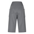 thumbnail image 6 of RQYYD Women's Bermuda Shorts with Pockets 11" Knee Length Stretch Comfy Drawstring Long Shorts for Women Summer Walking Gray XXL, 6 of 6