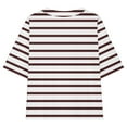 thumbnail image 6 of vdgthytj Girls Oversized T Shirts Kids Summer Trendy Striped Short Sleeve Tops Casual Crewneck Tees 5-15 Years, 6 of 8