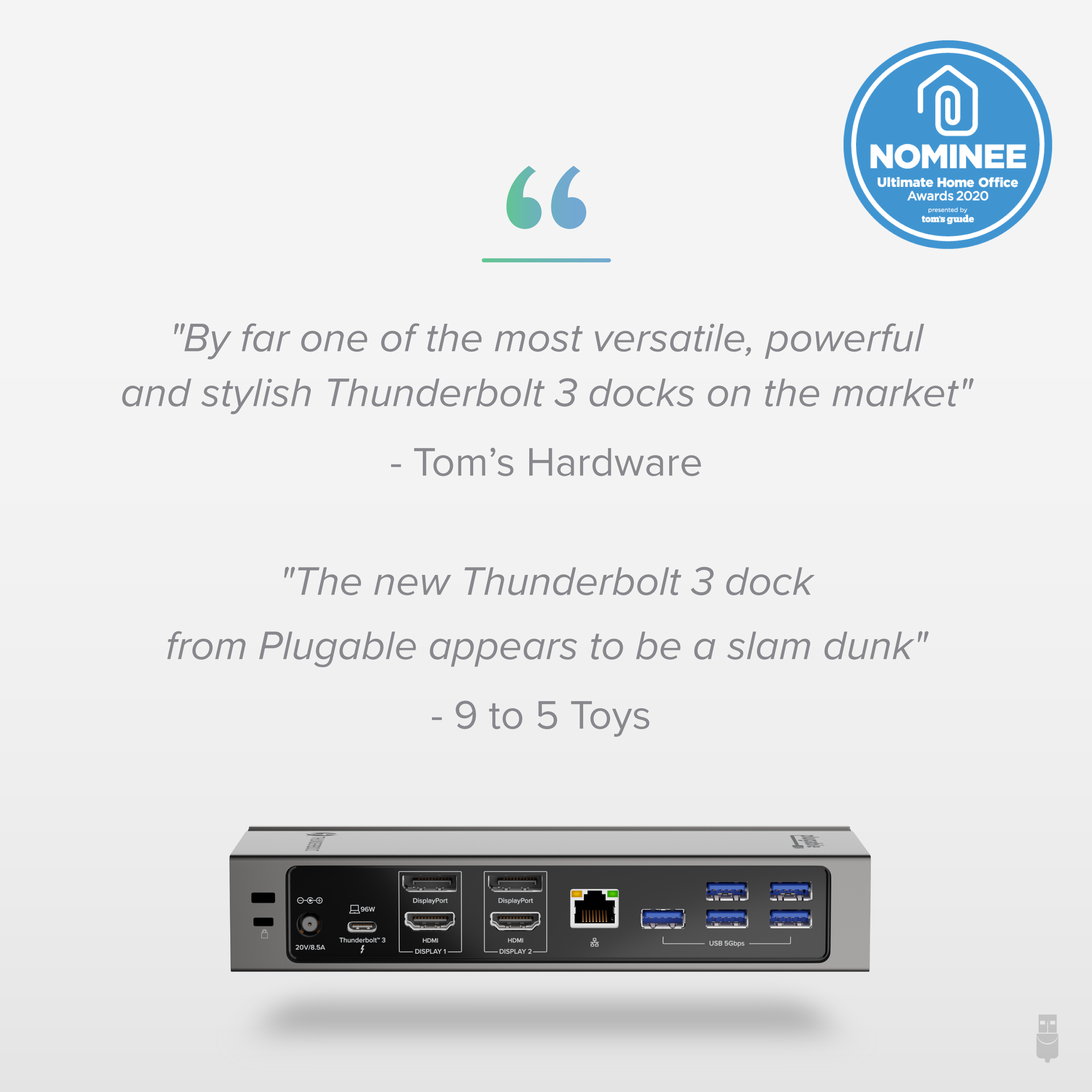 Plugable 14-in-1 USB-C and Thunderbolt Dock - 40Gbps with 96W Charging, Compatible with Mac and Windows, 2x HDMI 2.0 and DisplayPort, 7x USB ports, Ethernet, Audio, SD/MicroSD - image 2 of 9