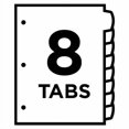 14441 Big Tab Large White Label Tab Dividers, 8-Tab, Letter, 20 per ...