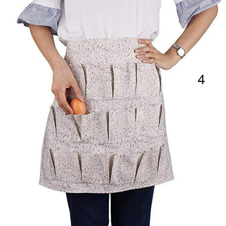 VEAREAR Kitchen Farm Hen Print Two-row Chicken Egg Collecting Gathering  Apron Pocket 