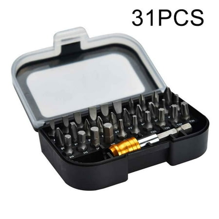 

31pcs Square Screwdriver Bit Cross Pozi Slotted Torq Wth Hex Magnetic Holder