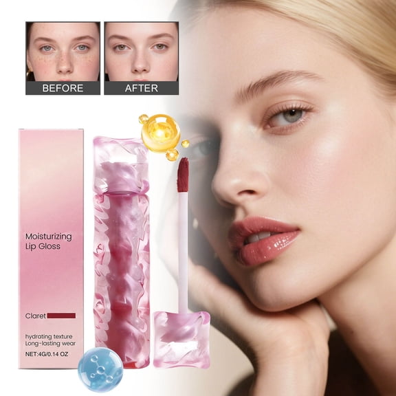 Kokovifyves Hydrating Long Lasting Lip Gloss Natural Shine Light Weight for Daily Wear Lip Makeup