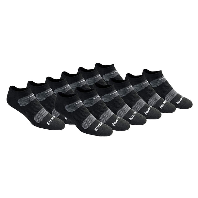 Calcetines deportivos invisibles Saucony para hombre, 12 pares, negro