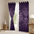 thumbnail image 3 of Salmon Violet Damask Curtains & Drapes Antique Victorian Baroque Blackout Curtains,Vintage Floral Window Curtains Exotic Sugar Skull Gothic Bone Skeleton Bohemian Decor,Dark Purple, 3 of 6