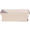 thumbnail image 2 of Jierger Window Box Planter, 17 Inches Vegetable Flower Plastic Planter Boxes with Tray, Rectangular Planter Indoor and Outdoor Flower Pots for Windowsill, Patio, Porch, Garden Balcony, White, 2 of 6