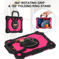 thumbnail image 2 of for iPad 9th/8th/7th Generation with Pencil Holder/360° Rotating Kickstand/Grip Handle/Shoulder Strap Kids Girls Heavy Duty Protective 3-Layers Cover for iPad 10.2" 2021/2020/2019, Black+Rose, 2 of 8