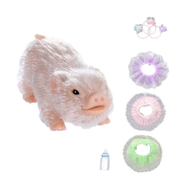 Muñeco de cerdito reborn de silicona, cerdito realista, adorable, regalo de cumpleaños o Navidad. Mini cerdo. Blanco