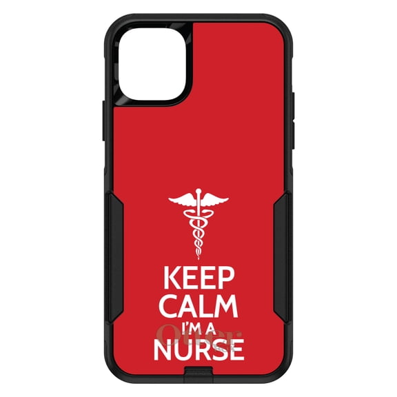 DistinctInk OtterBox Commuter Custom Case for Apple iPhone 15 (6.1" Screen) - Show Your Support for Nurses - Shockproof Protection