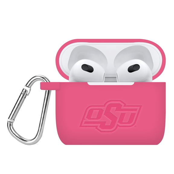 Oklahoma State Cowboys Engraved Silicone Case Cover Compatible with Apple AirPods Gen 3 (Pink) by Affinity Bands
