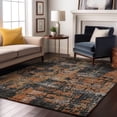 thumbnail image 5 of HomeRoots 679104 5 x 8 ft. Charcoal Copper & Gray Abstract Washable Machine Made Rectangle Area Rug with UV Protection, 5 of 9