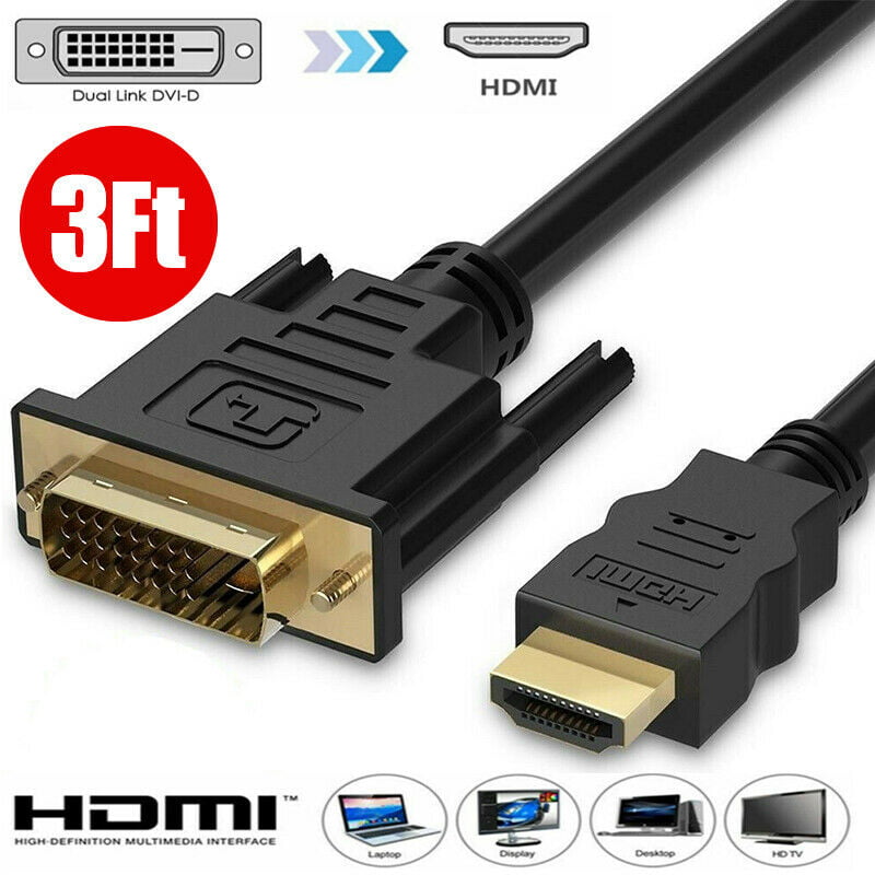 900941 Roku VisionTek HDMI to DVI-D Bi Directional Cable for Raspberry Pi PS4 Xbox One 6 Feet Male to Male PS3 Desktop Graphics and Laptops 