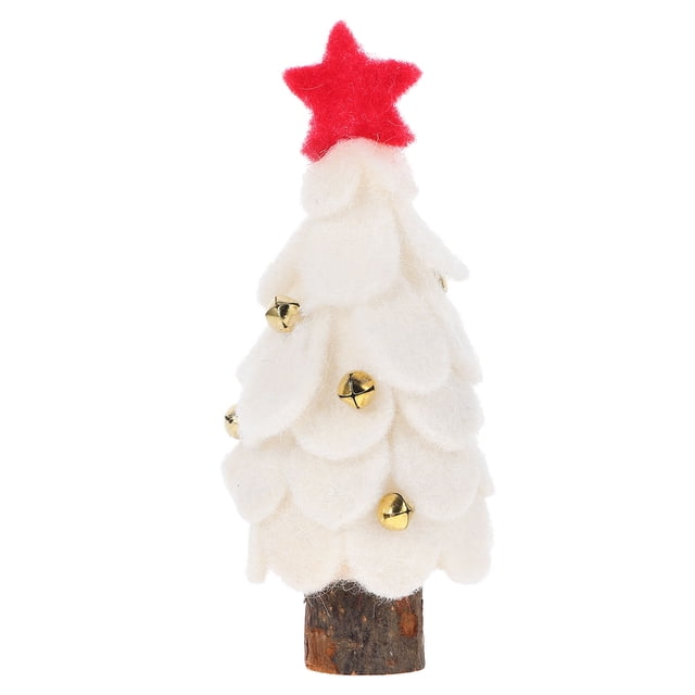 Minkissy 1Set Small Tree Decor Artificial Tree Craft in White Color Perfect for Office Holiday Season