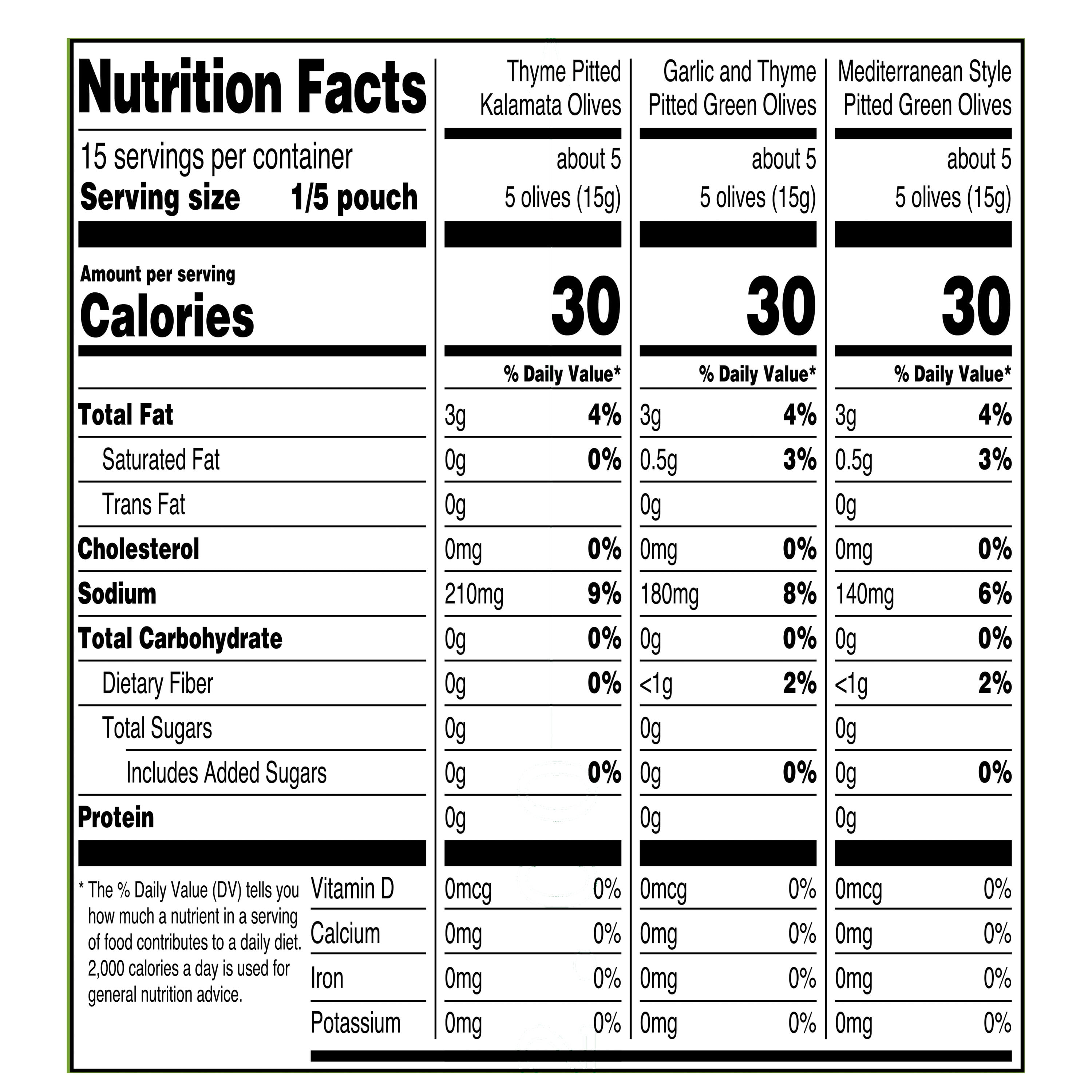 Great Value Olive Party Pack, Limited Edition Pouches, Dr Wt 7.41 oz