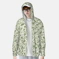 thumbnail image 4 of Goofa Green Rabbit Printed Women's UPF 50+ Sun Protection Hoodie Jacket Lightweight Long Sleeve Sun Shirt for Women with Pocket Hiking Outdoor-, 4 of 9