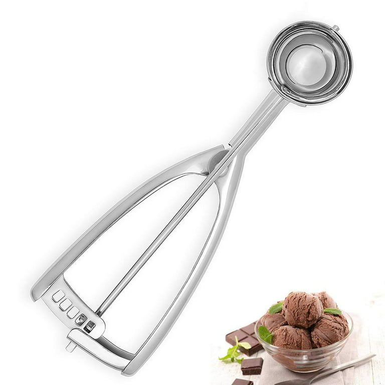 Ice Cream Cookie Scoop Set of 3, Melon Baller Scoop Anti-Freeze Handle  Stainless Steel Scooper with Trigger, Spring Handle - AliExpress