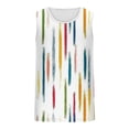 thumbnail image 3 of YUGYXL Mens Fashion Striped Print Tank Top Summer Sleeveless Round Neck Beach Tops Casual Loose Breathable Sport Tee Shirt A White M, 3 of 4