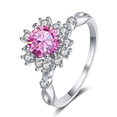 thumbnail image 2 of 1ct Moissanite Engagement Rings for Women Round Cut D Color VVS1 Sterling Silver Diamond Rings Moissanite Anniversary Promise Wedding Rings for Women with Certificate, 2 of 9