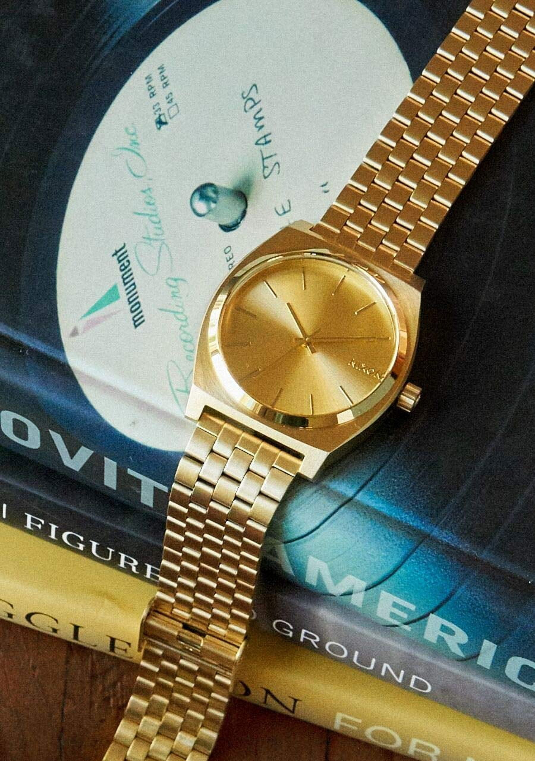 NIXON Time Teller A045 Gold Green Sunray 100m Water