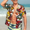 thumbnail image 5 of Picia Retro Floral Butterfly Gentle Cotton Regular Fit Short Sleeve Casual Hawaiian Shirt for Men-Medium, 5 of 9