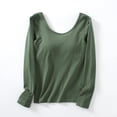 thumbnail image 5 of DHFJKG Long Sleeve Shirts For Women Basic Tee With Built In Bra Scoop Neck Slim Fit Lightweight Casual Base Layer T Shirt Solid Color Comfortable Tops, 5 of 5