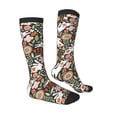 thumbnail image 3 of Balery Rabbits On Floral Fun Novelty Socks Men'S Women'S Crew Socks Funny Crazy Novelty Socks Quirky And Cool Socks, 3 of 9