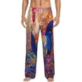 thumbnail image 2 of Lsque Rooster Oil Painting Print Men's Pajama Pants, Lounge Pant - Comfortable Home Wear,Elastic Waistband, Stylish Design-X-Large, 2 of 9