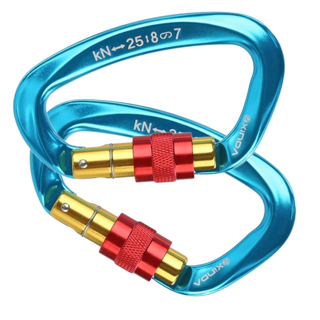 Pinzas de mosquetón Macarena de escalada con Bloqueo 25KN azul