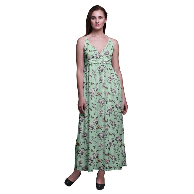 Bimba Robe Longue Maxi à Bretelles Spaghetti Ajustables à Imprimé Floral Tenue de Plage d'Été-Petit