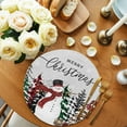 thumbnail image 3 of Christmas Round Placemats Set of 4 Snowman Place Mats Washable Woven Placemat Merry Christmas Tree Gray Circle Braided Table Mat for Kitchen Dining Table Party Home Decor 15 Inch, 3 of 8