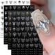 thumbnail image 5 of 4 Uds. De pegatinas para uñas con letras romanas, pegatinas autoadhesivas doradas, plateadas, negras y blancas, palabras en inglés, deslizadores de decoración para manicura DIY, 5 of 5