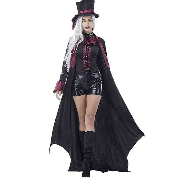 Babysbule Womens Fall Plus Top Sets Outfit Women's Halloween Gothic Role-playing Long Sleeved Round Neck Top/shirt Set