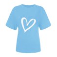 thumbnail image 4 of Tbopshirt Valentine's Day T-Shirts for Women Short Sleeve Graphic Tees, Plus Size Tops,Valentines Day Fashion Crewneck Printing Love Heart T-Shirt Casual Loose Womens Tops S-XXXL, 4 of 6