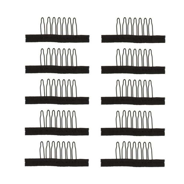 Peine Profesional de 10 Piezas para Pelucas, Peine de de Acero para Extensiones de Cabello, Gorro de Encaje - S Sunnimix Peines de peluca