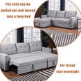 thumbnail image 3 of Howcool 82" Convertible Sleeper Sofa with Pull Out Bed, L-Shaped Sectional Couch with Storage Chaise, Linen Fabric Sofa with USB Charging Ports for Living Room Apartment,Light Grey, 3 of 8