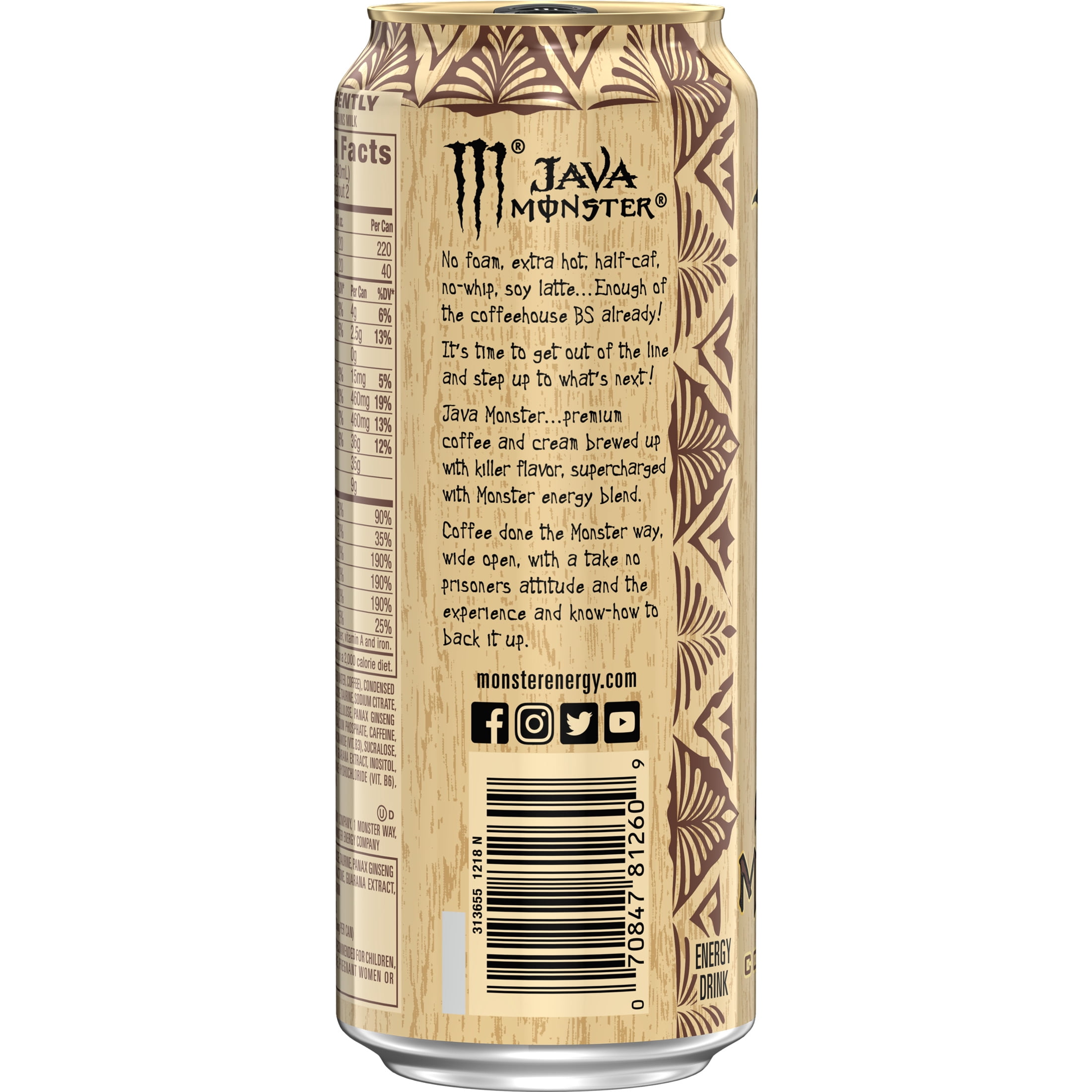 Monster Energy Java, Mean Bean, Energy + Coffee, Energy Drink, 15 fl oz